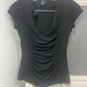 Black Ruched Women's Top